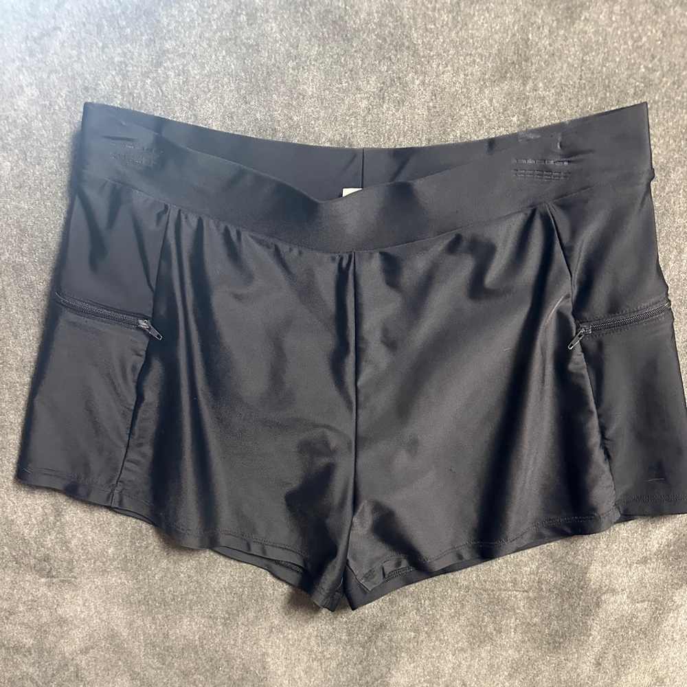 Beach Diva Black Swim Skirt Shorts Size 8 Athletic Swim Bottoms